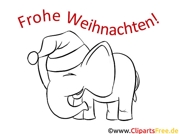 Elefant Merry Christmas Kostenlose Window Color Bilder und Fensterbilder