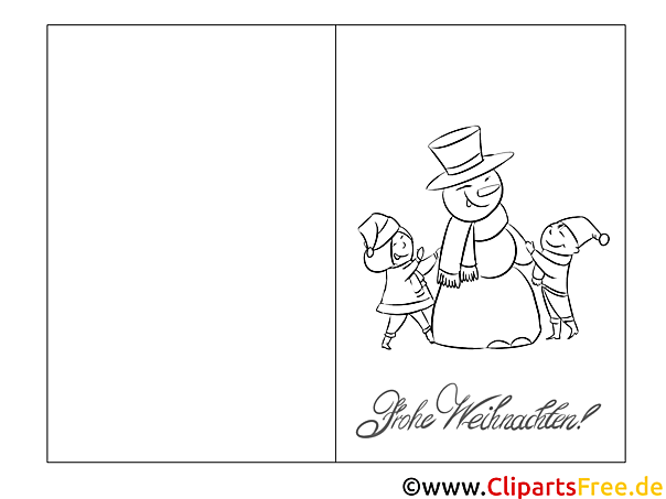 Kinder und Schneemann Kostenlose Fensterbilder zu Weihnachten zum Ausdrucken