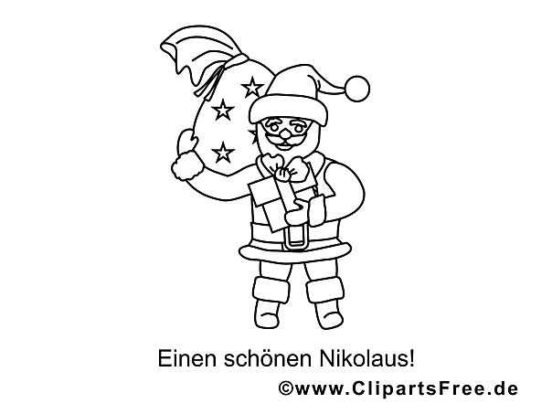 Nikolaus Geschenke Ausmalbilder für Kinder kostenlos ausdrucken