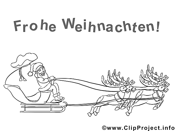 Reh Mit Schlitten‎ Bild zum Ausdrucken und Ausmalen