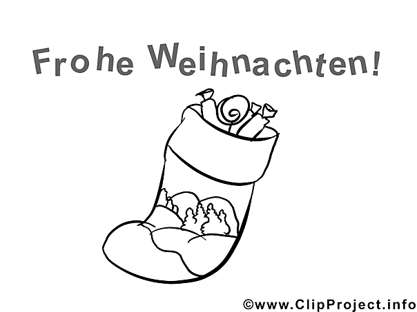 Socken zu Weihnachten mit Geschenken Malvorlage