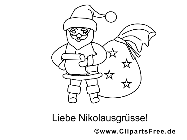 Stern Santa Claus Gratis Malvorlagen zum Drucken
