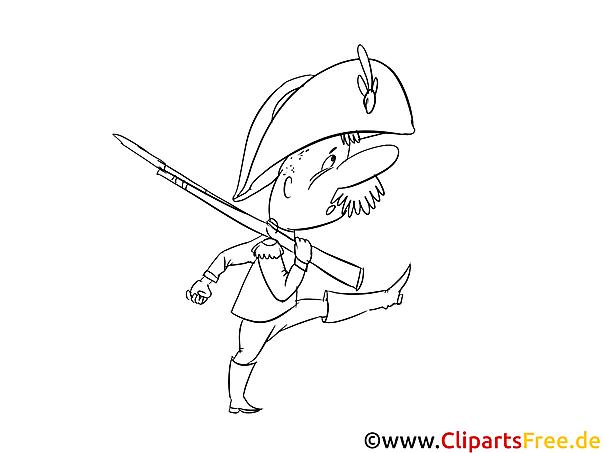 Marsch Bild Soldat Ausmalvorlage