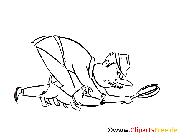 Hund Detektiv Grafik, Bild, Pic, Image, Clip Art
