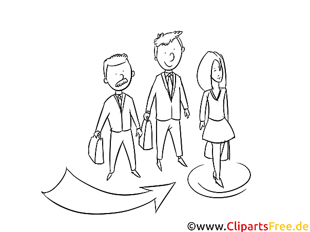 Personalabteilung, Rekruiter, HR Illustration, Bild, Clipart schwarz-weiß Malvorlage