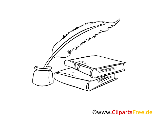 Bücher auf dem Tisch Bild zum Ausmalen