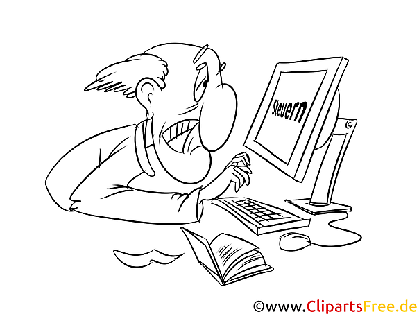 Steuererklärung sm PC selbst machen Bild schwarz-weiß, Illustration, Grafik Steuererklärung sm PC selbst machen Bild schwarz-weiß, Illustration, Grafik