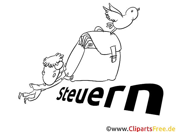Steuern Bild schwarz-weiß, Illustration, Grafik zum Ausmalen Steuern Bild schwarz-weiß, Illustration, Grafik zum Ausmalen