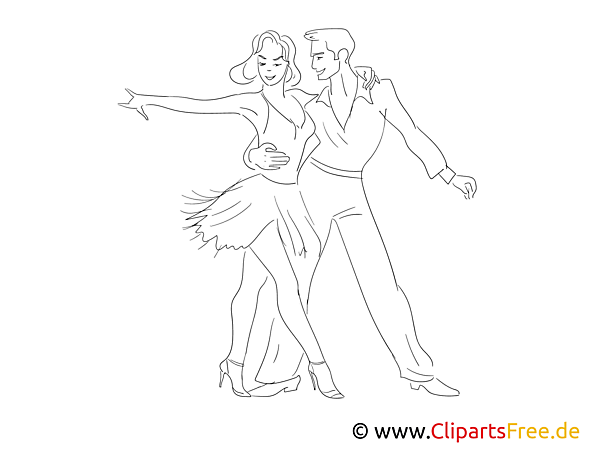 Cha-Cha-Cha Tanz, Tanzschule, Tanzpaar Malvorlage zum Drucken Cha-Cha-Cha Tanz, Tanzschule, Tanzpaar Malvorlage zum Drucken