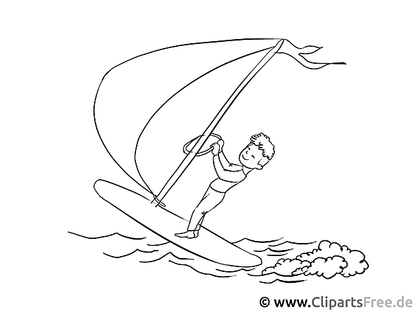 Windsurfer - Malvorlagen für Kinder kostenlos