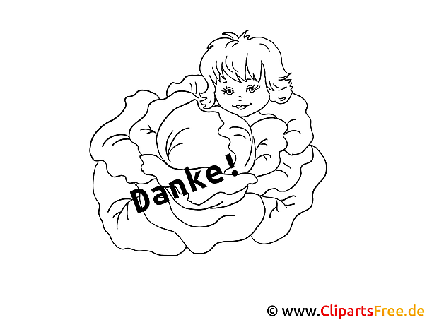 Danke Bild zum Selbst-Ausmalen