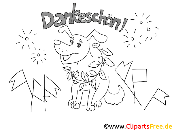 Feuerwerk Hund Dankeskarte selber drucken