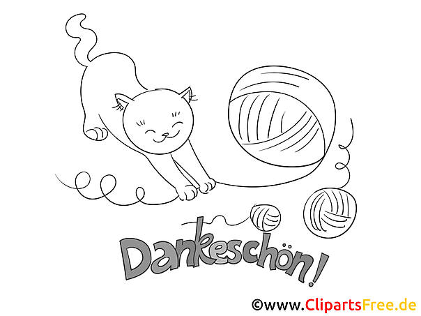 Gewirr Katze lustige Danke Bilder zum Ausmalen