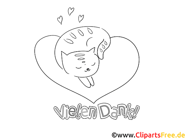 Herz Katze lustige Danke Bilder zum Ausmalen