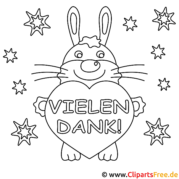 Herz Malvorlage - Vielen Dank