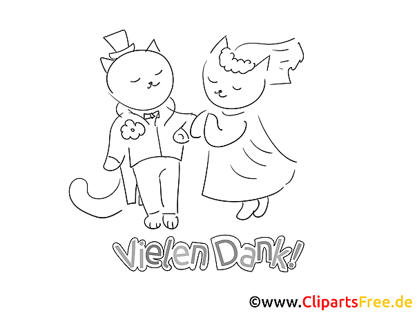 Katzen Ausmalbilder zum Thema Danke
