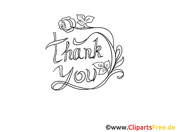 Thank You Worte zum Ausmalen
