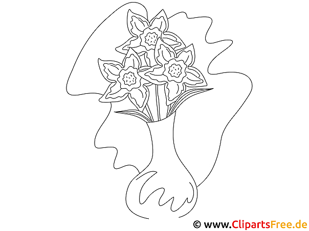 Vase mi Blumen Ausmalbild Vase mi Blumen Ausmalbild