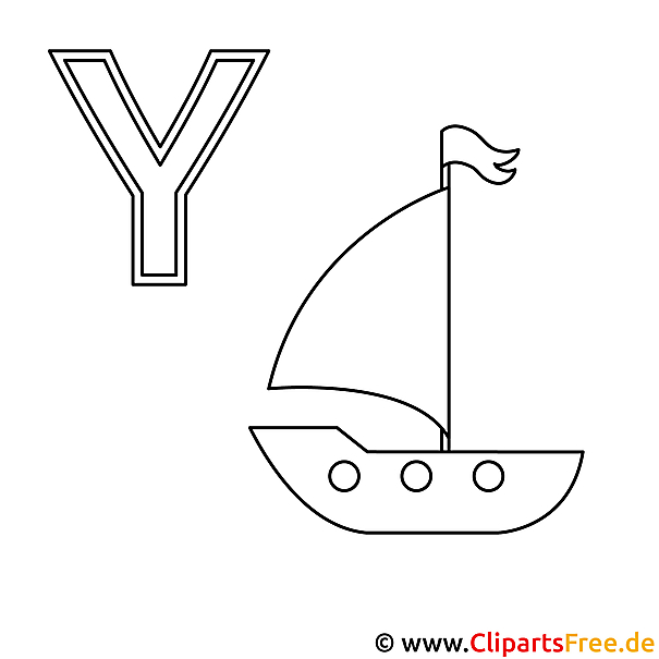 Yacht Ausmalbild - ABC Bilder