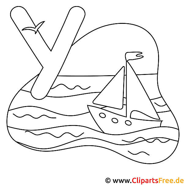 Yacht - Buchstaben zum Ausmalen