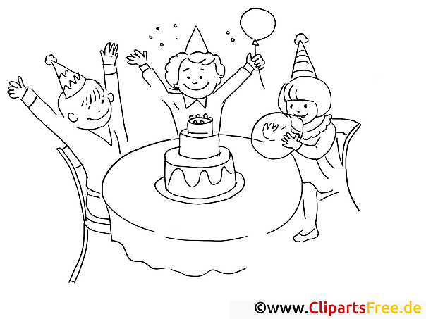 Ausmal Bilder Kinder-Geburtstags-Party