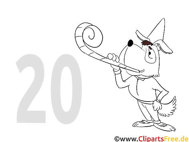 Hund Malvorlage zum Geburtstag