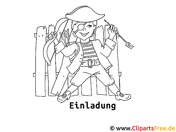 Pirat Ausmalbild  zum Ausmalen