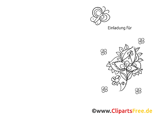 Schmetterling Blume Einladungen selbst gestalten und drucken