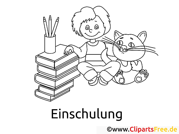 Gratis Bild zum Ausmalen Einschulung Schule