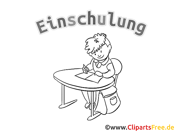 Junge in der Schule Ausmalbild