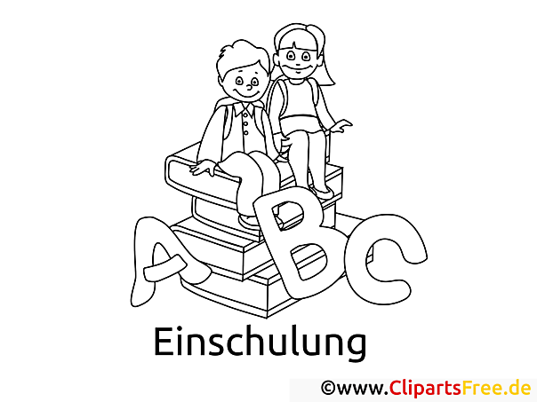 Kostenloses Bild zum Malen Einschulung Schule