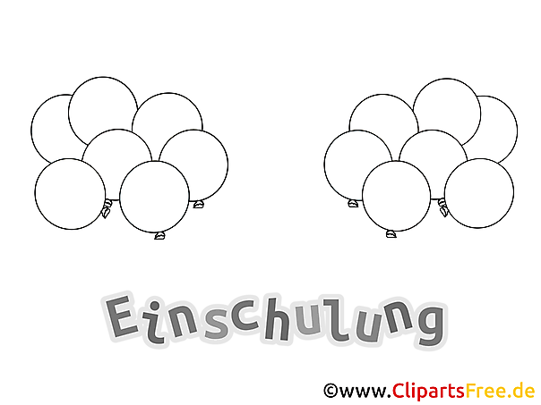 Luftballoons Malvorlage zur Einschulung
