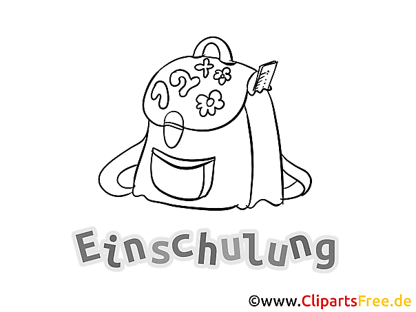 Ranzen Bild zum Ausmalen Ausmalbild, Malvorlage