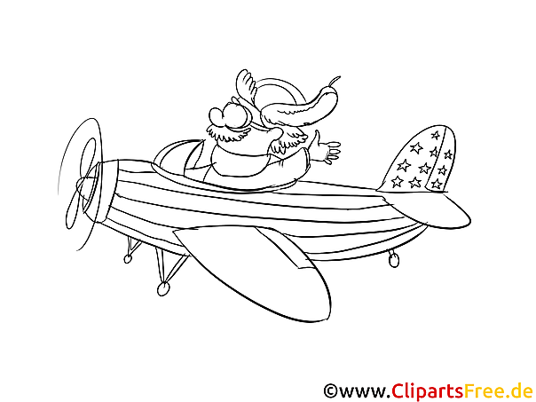 Airplane - July 4th Coloring Page Airplane - July 4th Coloring Page