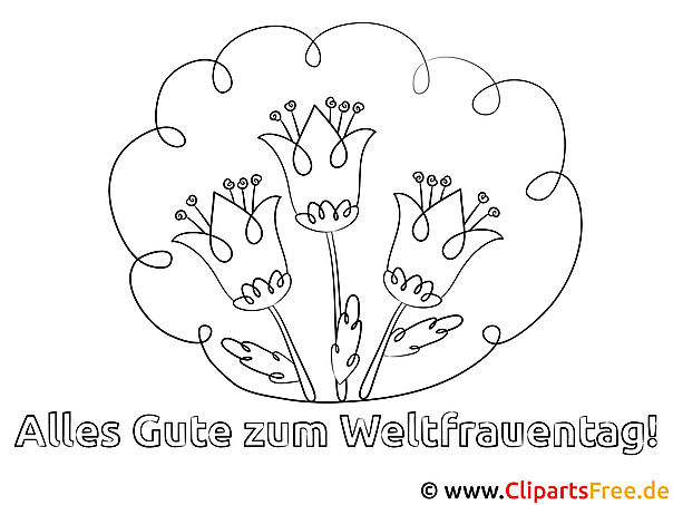 Ausmalbild zum Frauentag kostenlos