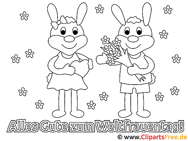Bild zum Malen und Basteln zum Frauentag