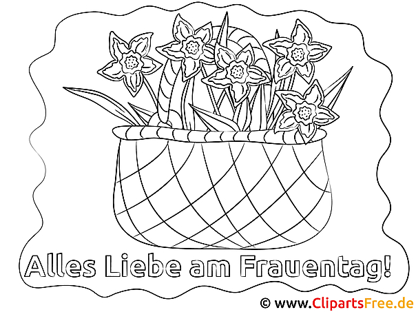 Blumenkorb Malvorlage zum Malen und Ausdrucken