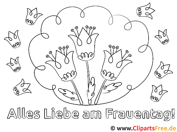 Vorlage zum Malen und Ausdrucken zum Frauentag
