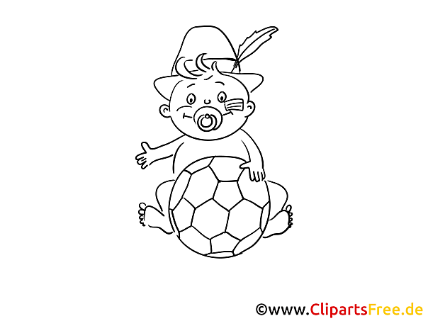 Soccer Ball Baby Coloring Page