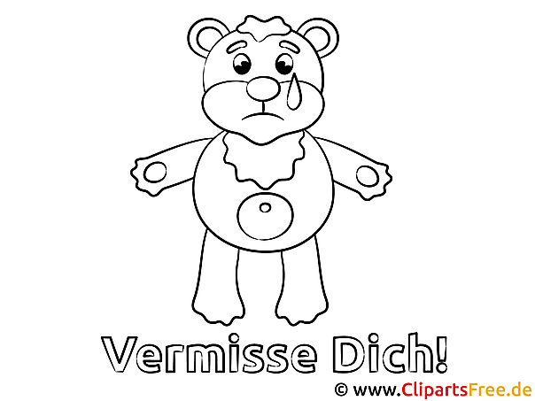 Bär Vermisse dich Ausmalbild gratis