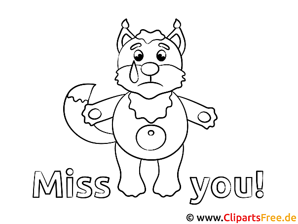 Fuchs Vermisse dich Ausmalbild gratis