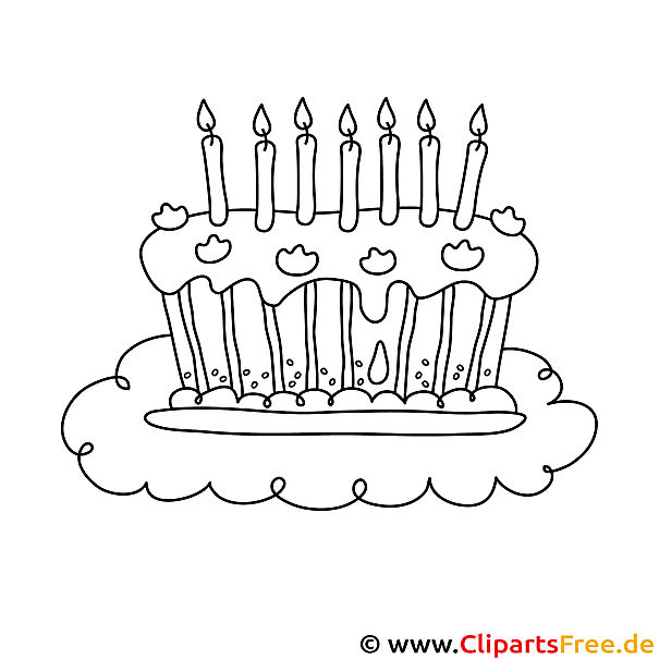 Kuchen PDF-Bild zum Ausmalen, Malvorlage, Ausmalbild Kuchen PDF-Bild zum Ausmalen, Malvorlage, Ausmalbild