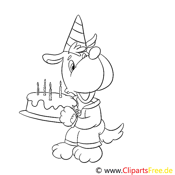 Kuchen zum Geburtstag und Hund Kuchen zum Geburtstag und Hund