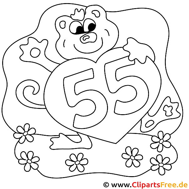Malvorlage zum 55. Geburtstag