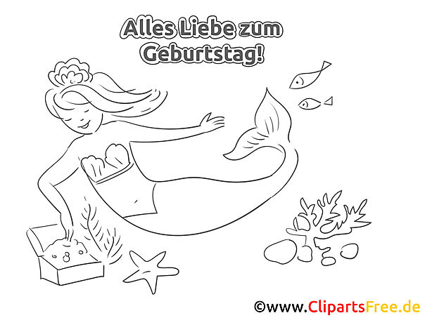 Meerjungfrau Malvorlage zum Geburtstag Meerjungfrau Malvorlage zum Geburtstag