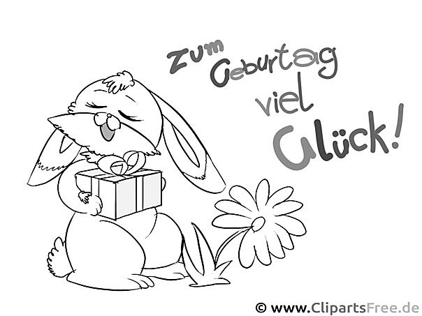 Schöne Karte zum Geburtstag zum Selbst-Ausmalen
