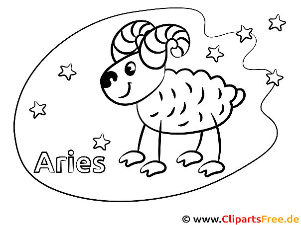 Widder Sternzeichen Ausmalbild gratis Widder Sternzeichen Ausmalbild gratis