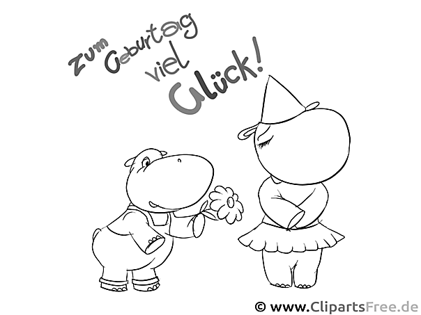 Zum Geburtstag viel Glück Einladung selbst Ausmalen