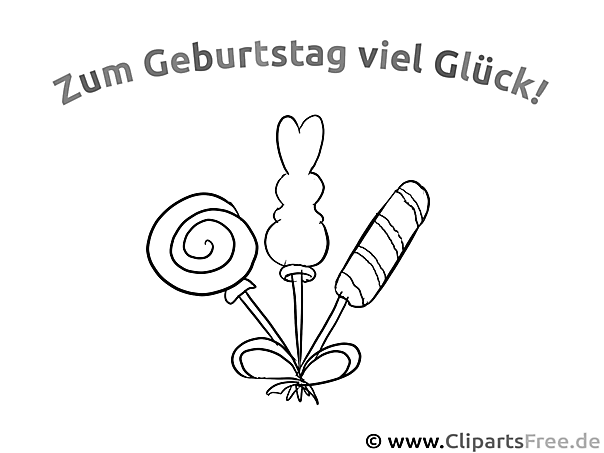 Zum Geburtstag viel Glück PDF-Malvorlage kostenlos