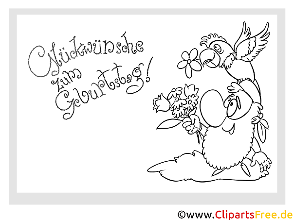 Zwerg Papagei Malvorlage zum Kindergeburtstag